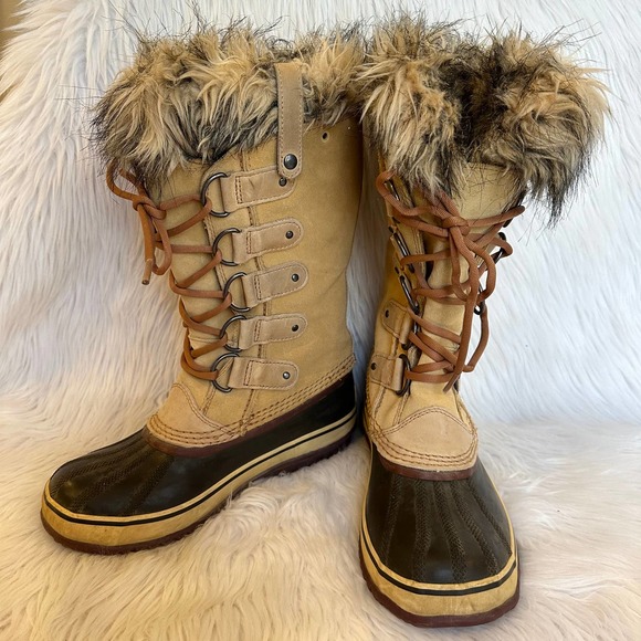SOREL Joan of Arctic Leather Faux Fur Waterproof Knee High Winter Boots, NL1540 - Picture 4 of 12